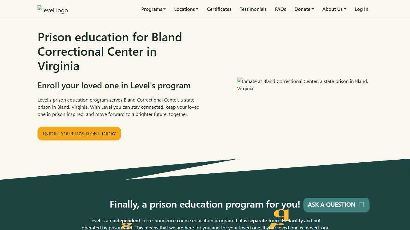 Prison Education For Bland Correctional Center - Level